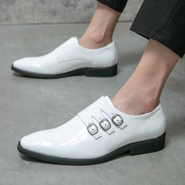 fashionable men's white pointed monk strap slip on oxford shoes moccasins wedding prom homecoming party footwear zapatos hombre, Black
fashionable men's white pointed monk strap slip on oxford shoes moccasins wedding prom homecoming party footwear zapatos hombre, Black