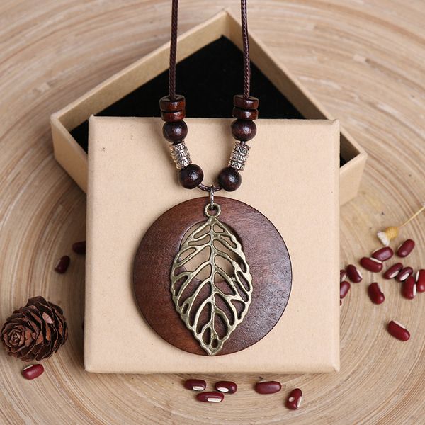 vintage fashion long sweater chain necklace handmade wooden round pendant jewelry gifts, Silver
vintage fashion long sweater chain necklace handmade wooden round pendant jewelry gifts, Silver
