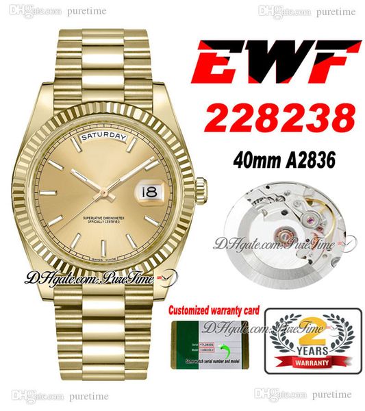 ewf day date 228238 eta a2836 automatic mens watch yellow gold fluted bezel champagne stick dial presidential bracelet same serial card supe, Slivery;brown
ewf day date 228238 eta a2836 automatic mens watch yellow gold fluted bezel champagne stick dial presidential bracelet same serial card supe, Slivery;brown
