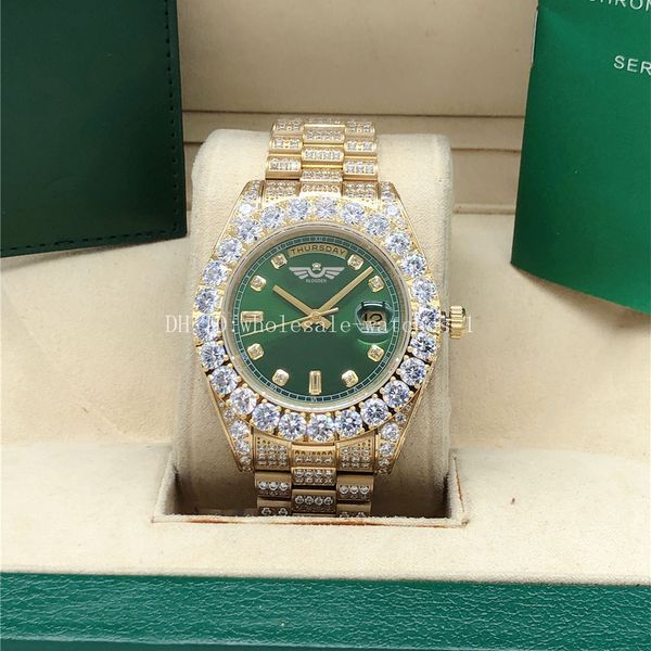 full diamond president watch 128238 green dial 43mm gold men auto wrist watches box, Slivery;brown
full diamond president watch 128238 green dial 43mm gold men auto wrist watches box, Slivery;brown