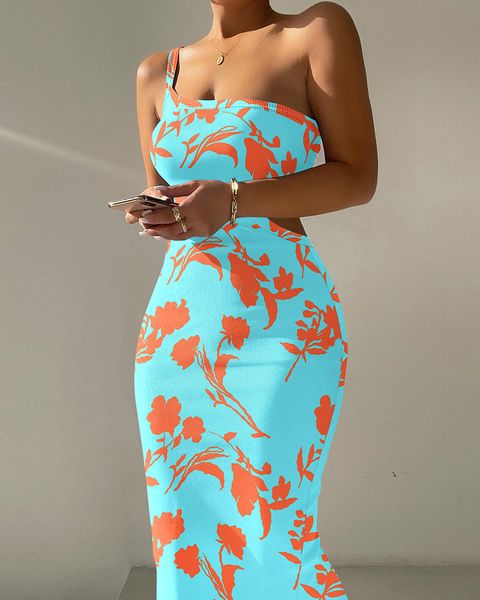 casual dresses fashion one shoulder skinny sleeveless low cut dress flower printed bodysuit s-xl, Black;gray
casual dresses fashion one shoulder skinny sleeveless low cut dress flower printed bodysuit s-xl, Black;gray