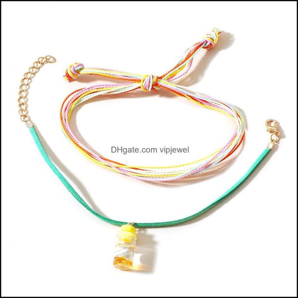 anklets bohemian mti-layered colorf woven shell bottle bracelet two-piece womens summer ocean beach anklet ankle jewelry drop vipjewel dhgho, Red;blue
anklets bohemian mti-layered colorf woven shell bottle bracelet two-piece womens summer ocean beach anklet ankle jewelry drop vipjewel dhgho, Red;blue