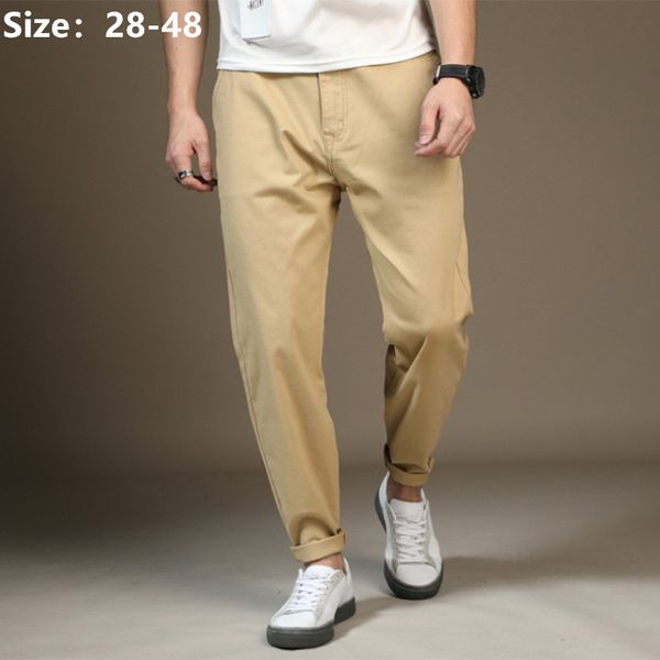 men trousers spring autumn casual black khaki loose slim fit pants boy plus size 42 44 48 stretch cotton male ankle long pant 220816
men trousers spring autumn casual black khaki loose slim fit pants boy plus size 42 44 48 stretch cotton male ankle long pant 220816