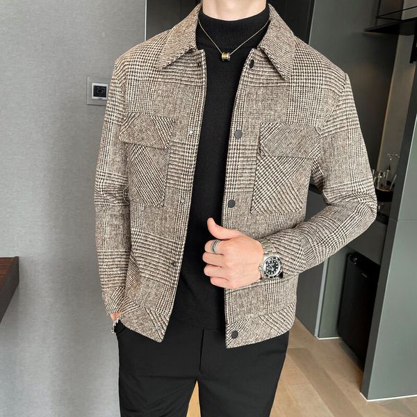 wool blend trench coat hommes veste abrigo largo hombre woolen coat men short erkek mont korean slim plaid jacket men tweed coat 220822, Black
wool blend trench coat hommes veste abrigo largo hombre woolen coat men short erkek mont korean slim plaid jacket men tweed coat 220822, Black