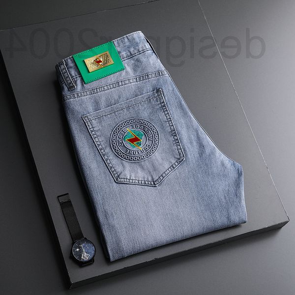 men's jeans designer 2022 summer thin medusa embroidered jeans men's korean version elastic slim fit washed leggings casual and ve, Blue
men's jeans designer 2022 summer thin medusa embroidered jeans men's korean version elastic slim fit washed leggings casual and ve, Blue