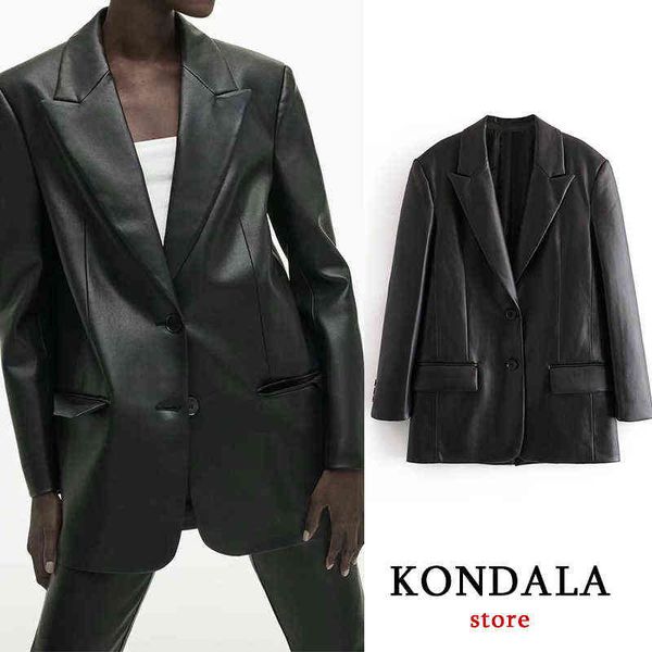 za 2021 chic black office lady pu oversized long women blazer long sleeves vneck pockets leather vintage jackets bussiness wear j220813, White;black
za 2021 chic black office lady pu oversized long women blazer long sleeves vneck pockets leather vintage jackets bussiness wear j220813, White;black