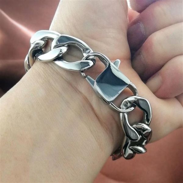 16mm band width 316l stainless steel all polishing silver tone mens chain 16mm bracelet257270a, Black
16mm band width 316l stainless steel all polishing silver tone mens chain 16mm bracelet257270a, Black