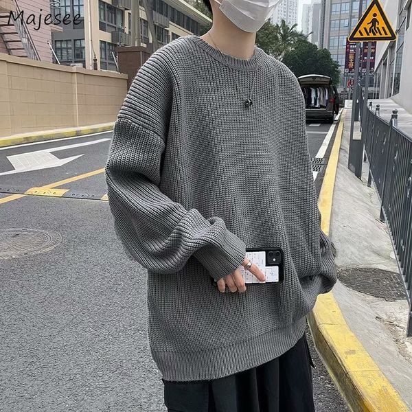 men pullover sweaters oneck solid baggy couples korean fashion lazy retro allmatch knitwear bottoming s3xl jumpers male chic 220822, White;black
men pullover sweaters oneck solid baggy couples korean fashion lazy retro allmatch knitwear bottoming s3xl jumpers male chic 220822, White;black