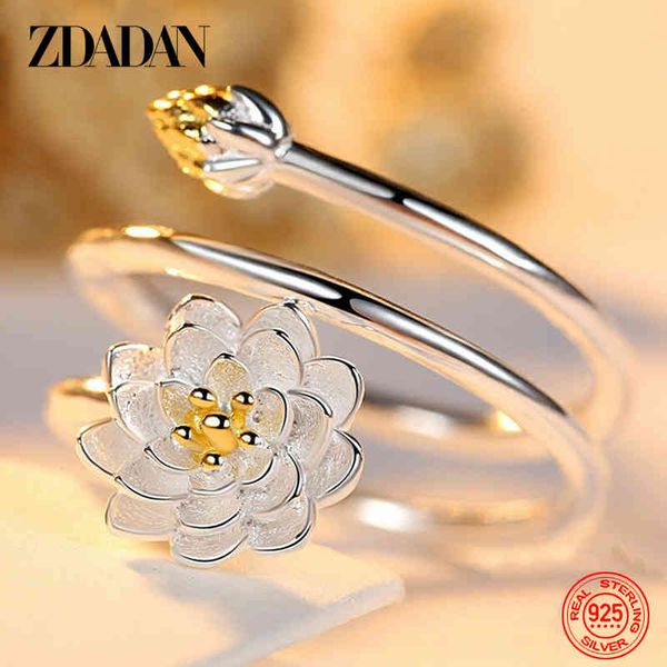 zdadan 925 sterling silver charm lotus ring for women fashion open adjustable finger rings jewelry gift, Slivery;golden
zdadan 925 sterling silver charm lotus ring for women fashion open adjustable finger rings jewelry gift, Slivery;golden