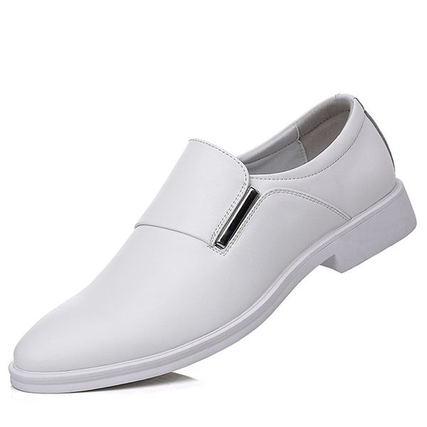 white leather shoes men's spring breathable formal business derby man casual english for men 220819, Black
white leather shoes men's spring breathable formal business derby man casual english for men 220819, Black