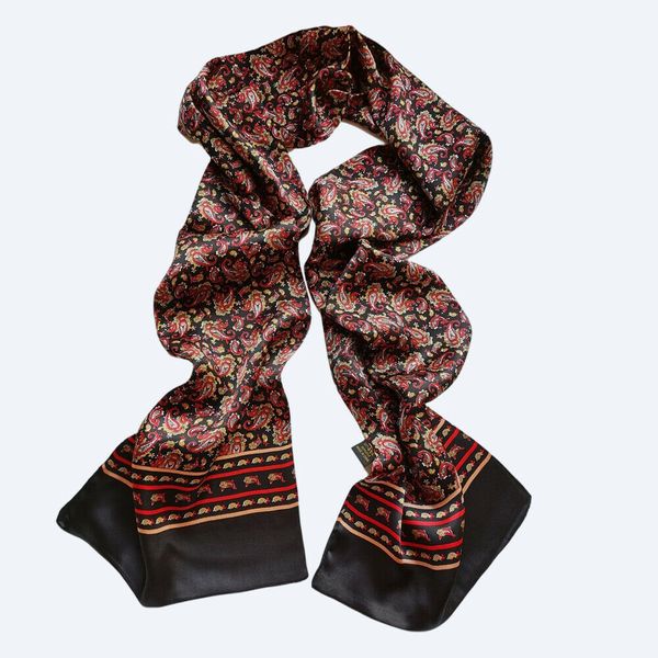 men's 100% silk paisley scarf vintage long double layer neckerchief black blue, Blue;gray
men's 100% silk paisley scarf vintage long double layer neckerchief black blue, Blue;gray