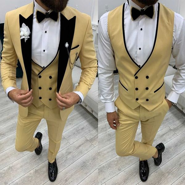 latest design simple mens tuxedos groom wear one button yellow peaked lapel suits business prom party blazer jacket vest pants 3 pieces, Black;gray
latest design simple mens tuxedos groom wear one button yellow peaked lapel suits business prom party blazer jacket vest pants 3 pieces, Black;gray