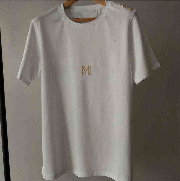 t shirt new luxury design shoulder gold buckle stamping gold letter black white short-sleeved cotton round neck for womenob5c
t shirt new luxury design shoulder gold buckle stamping gold letter black white short-sleeved cotton round neck for womenob5c