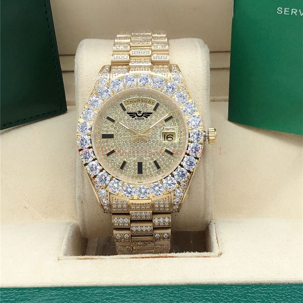 full diamond and dial president watch 218238 sapphire big diamond bezel 43mm 18k yellow gold men men's 2813 automatic watches wristwatc, Slivery;brown
full diamond and dial president watch 218238 sapphire big diamond bezel 43mm 18k yellow gold men men's 2813 automatic watches wristwatc, Slivery;brown