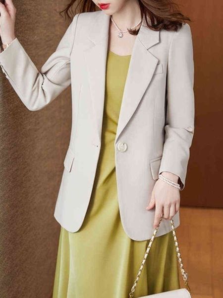 casual loose single button women suit blazer 2022 spring elegant teed collar full sleeve female jackets fashion outfits j220813, White;black
casual loose single button women suit blazer 2022 spring elegant teed collar full sleeve female jackets fashion outfits j220813, White;black
