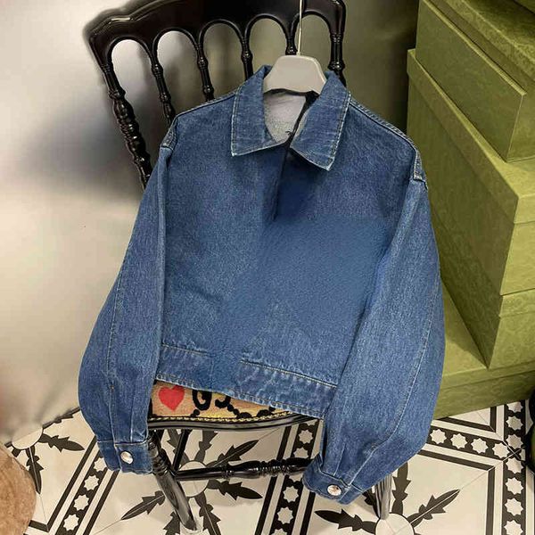 brand p home triangle label in summer 2022 fresh and slim and trendy blue zipper lapel denim jacket female, Black;brown
brand p home triangle label in summer 2022 fresh and slim and trendy blue zipper lapel denim jacket female, Black;brown
