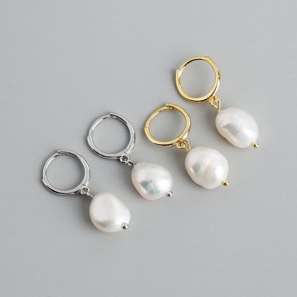 authentic 925 sterling silver irregular pearl hoop earrings for women wedding party gifts, Golden;silver
authentic 925 sterling silver irregular pearl hoop earrings for women wedding party gifts, Golden;silver