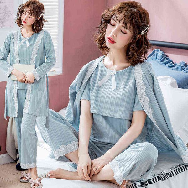 8220 #3 pcs set printed cotton maternity nursing nightwear spring fashion nightwear for pregnant women autumn pregnancy pajamas j220813, White
8220 #3 pcs set printed cotton maternity nursing nightwear spring fashion nightwear for pregnant women autumn pregnancy pajamas j220813, White
