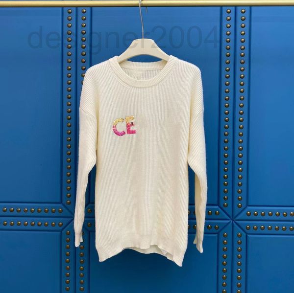 women's sweaters designer ce gradient sequin letter embroidery 22 early autumn new aging fashion loose pullover knitted sweater women&#, White;black
women's sweaters designer ce gradient sequin letter embroidery 22 early autumn new aging fashion loose pullover knitted sweater women&#, White;black