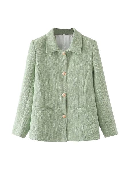 women's suits & blazers adherebling 2022 autumn women green tweed straight chic metal buttons, White;black
women's suits & blazers adherebling 2022 autumn women green tweed straight chic metal buttons, White;black