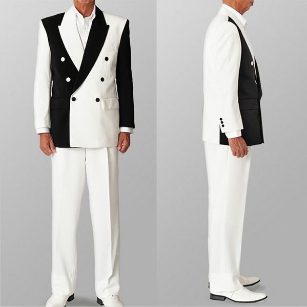 black white men wedding tuxedos set 2 pieces color matching slim fit outfits blazer wear, Black;gray
black white men wedding tuxedos set 2 pieces color matching slim fit outfits blazer wear, Black;gray