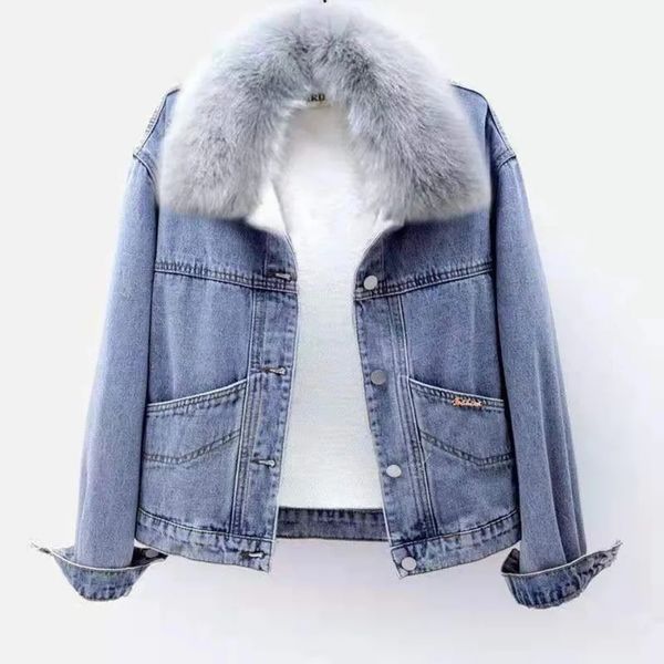 womens jackets women winter hooded cotton denim plus fleece warm thicken coat fur collar 220829, Black;brown
womens jackets women winter hooded cotton denim plus fleece warm thicken coat fur collar 220829, Black;brown