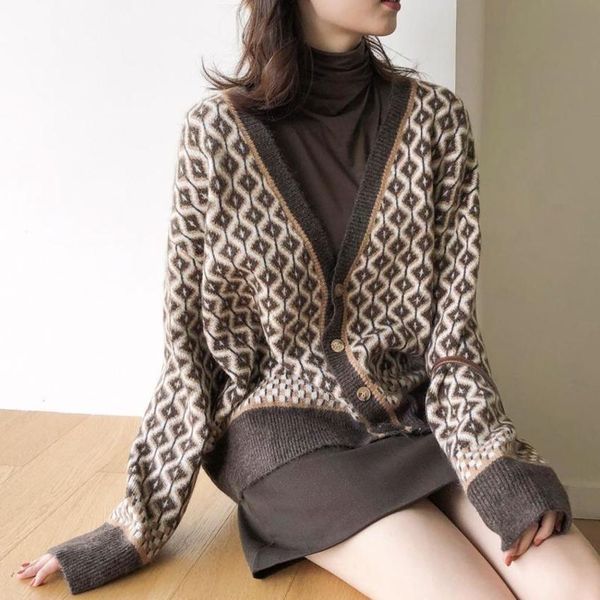 autumn winter coat sweater leopard print women v-neck long-sleeved loose knitted cardigan, White;black
autumn winter coat sweater leopard print women v-neck long-sleeved loose knitted cardigan, White;black
