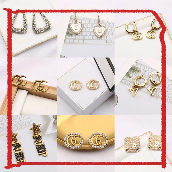 20style mixed simple letter stud 18k gold plated earring luxury classic brand letters earrings women pearl crystal rhinestone wedd319h, Golden;silver
20style mixed simple letter stud 18k gold plated earring luxury classic brand letters earrings women pearl crystal rhinestone wedd319h, Golden;silver