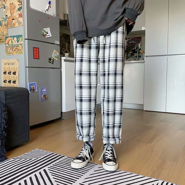 men's pants laid men streetwear harajuku baggy wide leg checked trousers korean style summer loose -40men's, Black
men's pants laid men streetwear harajuku baggy wide leg checked trousers korean style summer loose -40men's, Black