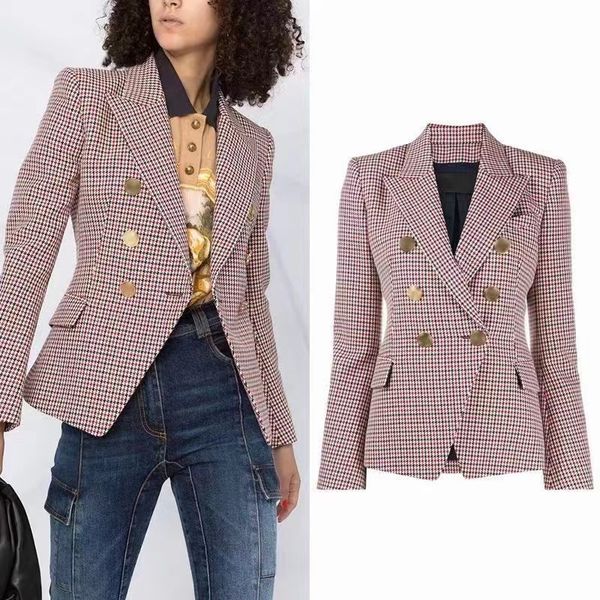 b938 womens suits & blazers tide brand high-quality retro fashion designer presbyopic grid series suit jacket lion double-breasted slim plus, White;black
b938 womens suits & blazers tide brand high-quality retro fashion designer presbyopic grid series suit jacket lion double-breasted slim plus, White;black