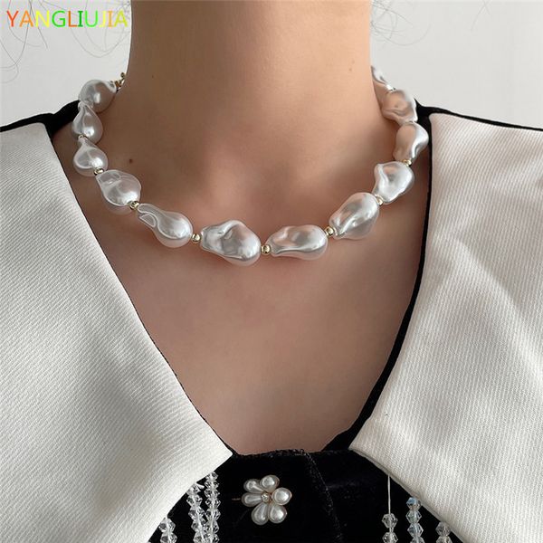 irregular baroque pearls necklace european american style personality fashion chain of clavicle ms travel wedding accessories, Silver
irregular baroque pearls necklace european american style personality fashion chain of clavicle ms travel wedding accessories, Silver