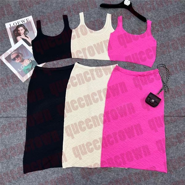 designer dress set letter print vest jacquard knitted skirt womens slim tight dresses short tanks skirts set, White
designer dress set letter print vest jacquard knitted skirt womens slim tight dresses short tanks skirts set, White
