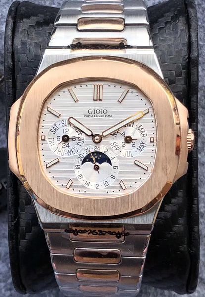 automatic mechanical men watch rose gold moon phase black blue grey, Slivery;brown
automatic mechanical men watch rose gold moon phase black blue grey, Slivery;brown