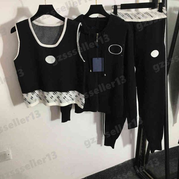 three piece sets outfit knitted tracksuits designer womens sport suit tank long sleeve hooded zip cardigan jacket casual trousers fashion br, Gray
three piece sets outfit knitted tracksuits designer womens sport suit tank long sleeve hooded zip cardigan jacket casual trousers fashion br, Gray