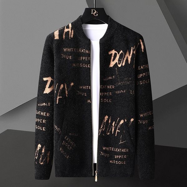 men's jackets high end quality cardigan sweater men's spring and autumn korean version handsome leisure letter jacquard zipper kni, Black;brown
men's jackets high end quality cardigan sweater men's spring and autumn korean version handsome leisure letter jacquard zipper kni, Black;brown