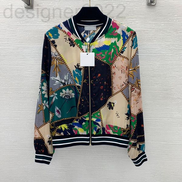 women's jackets designer european 100% silk irregular geometric pattern contrast printing stand collar jacket hg0m, Black;brown
women's jackets designer european 100% silk irregular geometric pattern contrast printing stand collar jacket hg0m, Black;brown
