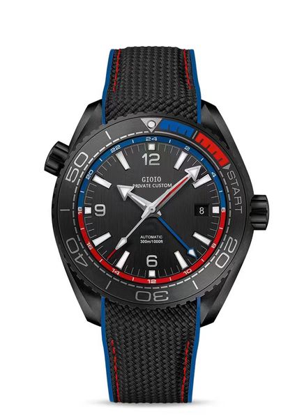 mens automatic mechanical watch blue black ceramic independent gmt canvas rubber, Slivery;brown
mens automatic mechanical watch blue black ceramic independent gmt canvas rubber, Slivery;brown
