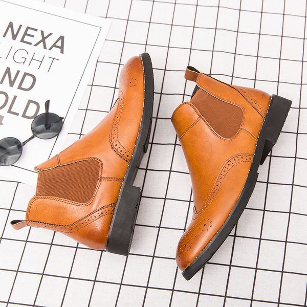 Men Shoes Ankle Boots Comfortable British Bullock PU Pointed Carved Slip-On Fashion Business Casual Shoes, Clear
Men Shoes Ankle Boots Comfortable British Bullock PU Pointed Carved Slip-On Fashion Business Casual Shoes, Clear