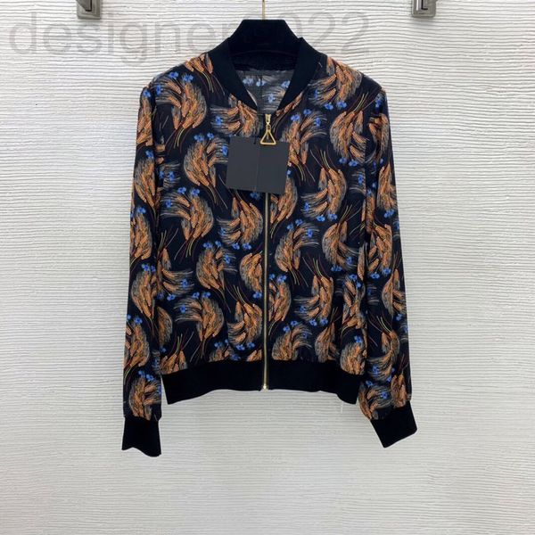 women's jackets designer early autumn 100% silk air conditioning shirt wheat print stand collar thin long sleeve zipper coat 9ab2, Black;brown
women's jackets designer early autumn 100% silk air conditioning shirt wheat print stand collar thin long sleeve zipper coat 9ab2, Black;brown