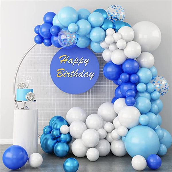Party Decor Blue Multicolor Balloon Garland Arch Kit Latex Balloons Different Size for Bridal Shower Wedding Jungle Theme MJ0774