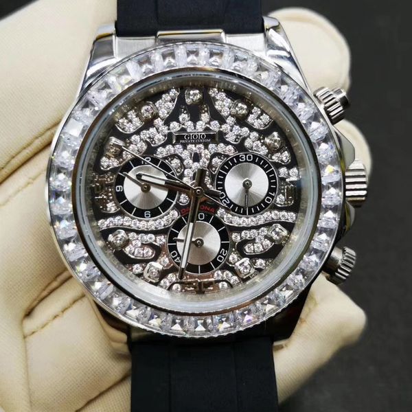 men watch automatic mechanical black rubber rose gold diamond, Slivery;brown
men watch automatic mechanical black rubber rose gold diamond, Slivery;brown