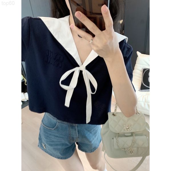 women's hoodies & sweatshirts designer miu family 2022 spring / summer new marine series navy style lace up letter bow decorated short, Black
women's hoodies & sweatshirts designer miu family 2022 spring / summer new marine series navy style lace up letter bow decorated short, Black