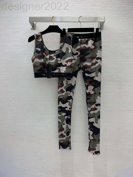 women's tracksuits designer high elastic yoga fitness camouflage ribbon vest with slim bottoms suit uqen, Gray
women's tracksuits designer high elastic yoga fitness camouflage ribbon vest with slim bottoms suit uqen, Gray