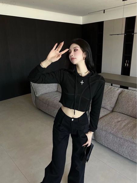 women's hoodies & sweatshirts designer smfk2022 spring new dark dancer hoodie slim fit exposed navel short body splicing coat wkzq, Black
women's hoodies & sweatshirts designer smfk2022 spring new dark dancer hoodie slim fit exposed navel short body splicing coat wkzq, Black