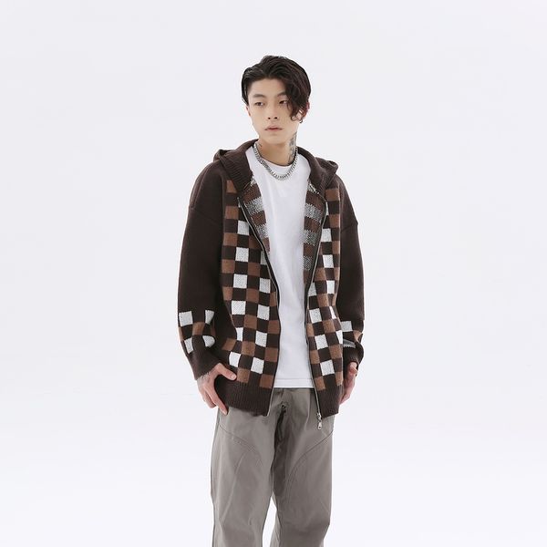 men's jackets autumn and winter plaid hooded sweaters harajuku streetwear mens womens oversized checkered patchwork cardigan sweater ou, Black;brown
men's jackets autumn and winter plaid hooded sweaters harajuku streetwear mens womens oversized checkered patchwork cardigan sweater ou, Black;brown