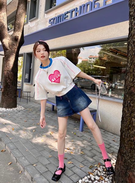 women's hoodies & sweatshirts designer 2022 new letter love color matching short navel revealing heart machine niche design sense cool, Black
women's hoodies & sweatshirts designer 2022 new letter love color matching short navel revealing heart machine niche design sense cool, Black