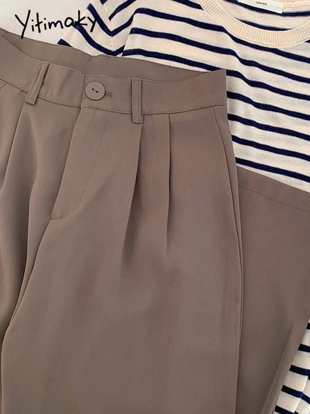 yitimoky pants women korean style casual high waist korean fashion office ladies elegant black straight suit pants trousers l220826, Black;white
yitimoky pants women korean style casual high waist korean fashion office ladies elegant black straight suit pants trousers l220826, Black;white