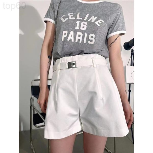 women's shorts designer chao brand 22 spring / summer new triangle hardware buckle belt high waist a-shaped wide legs slim fashion suit, White;black
women's shorts designer chao brand 22 spring / summer new triangle hardware buckle belt high waist a-shaped wide legs slim fashion suit, White;black