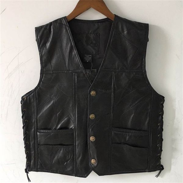 men's vests men's leather stitching v-neck vest fashion sheepskin single-breasted vest 220826, Black;white
men's vests men's leather stitching v-neck vest fashion sheepskin single-breasted vest 220826, Black;white
