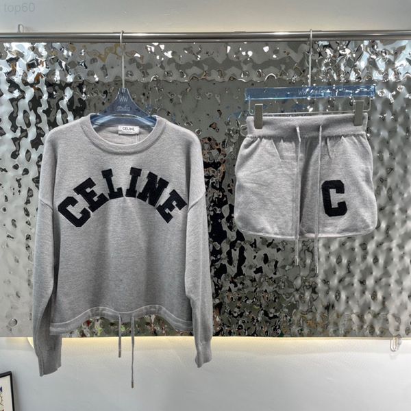 women's tracksuits designer niche fashion brand 22 new versatile lazy ce embroidered knitted women's shorts bodysuit, Gray
women's tracksuits designer niche fashion brand 22 new versatile lazy ce embroidered knitted women's shorts bodysuit, Gray
